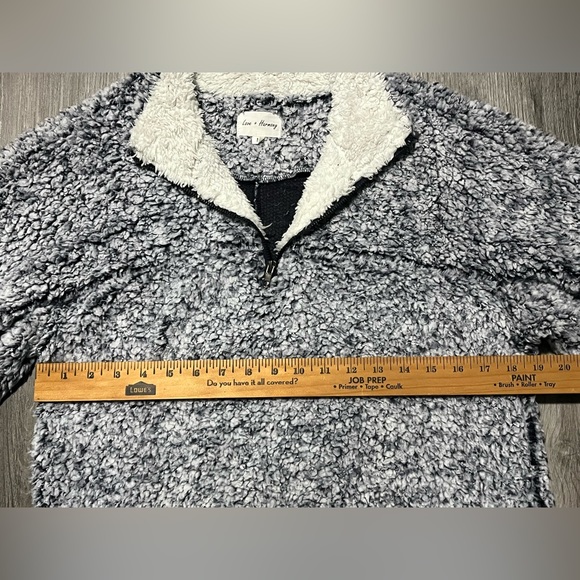 Love + Harmony Blue/White Sherpa 1/4 Zip Pullover/Jacket - Size Medium - Picture 5 of 9